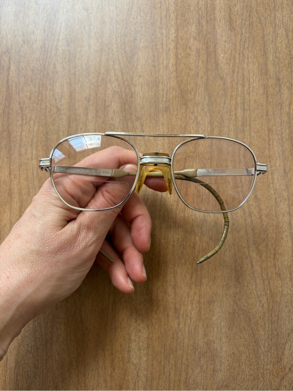 Vintage Safety Metal Aviator Glasses